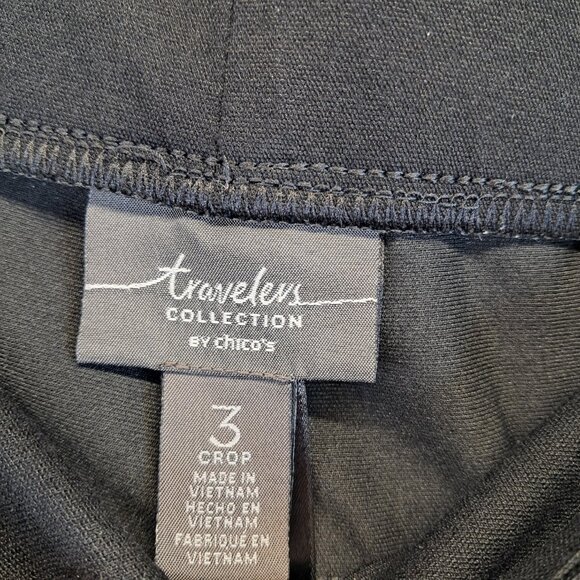 Chico’s Travelers Collection Pull On Crop Black Pants Size 16 - Picture 5 of 9